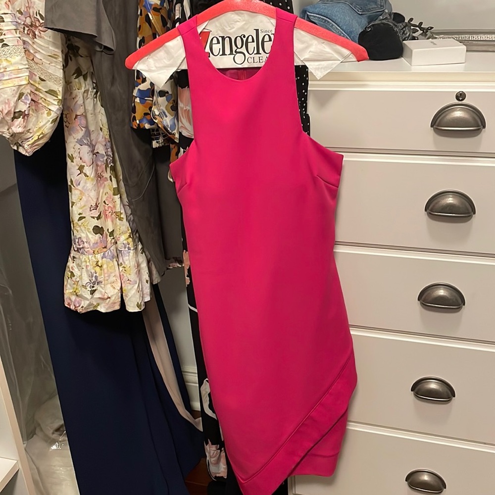 Elizabeth James hot pink dress